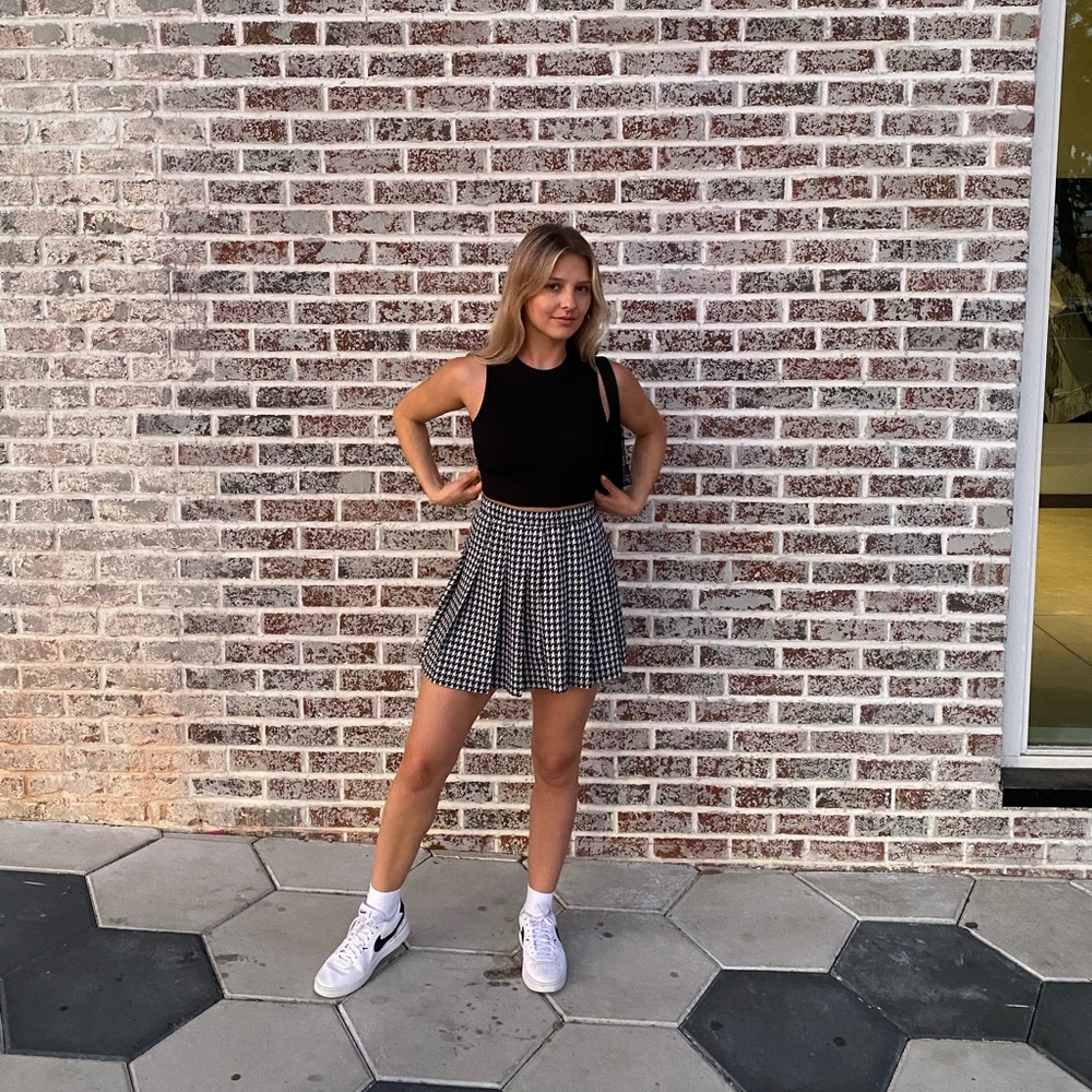 HOUNDSTOOTH MINI SKIRT